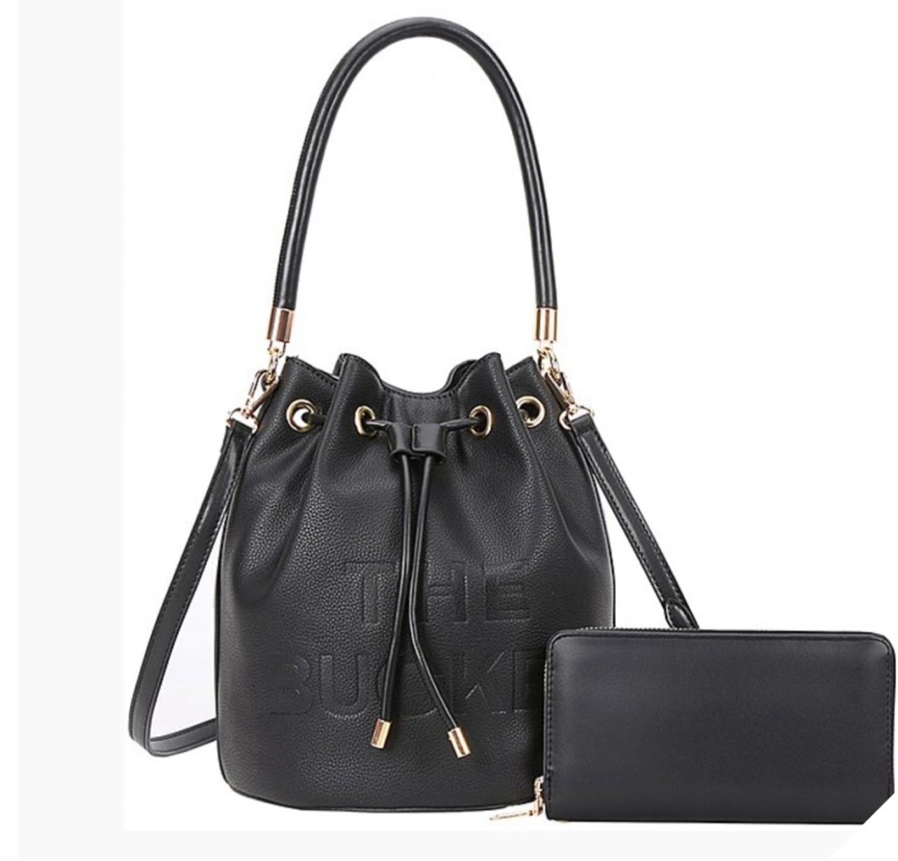 Large Black Shoulder Becket Bag/w Wallet