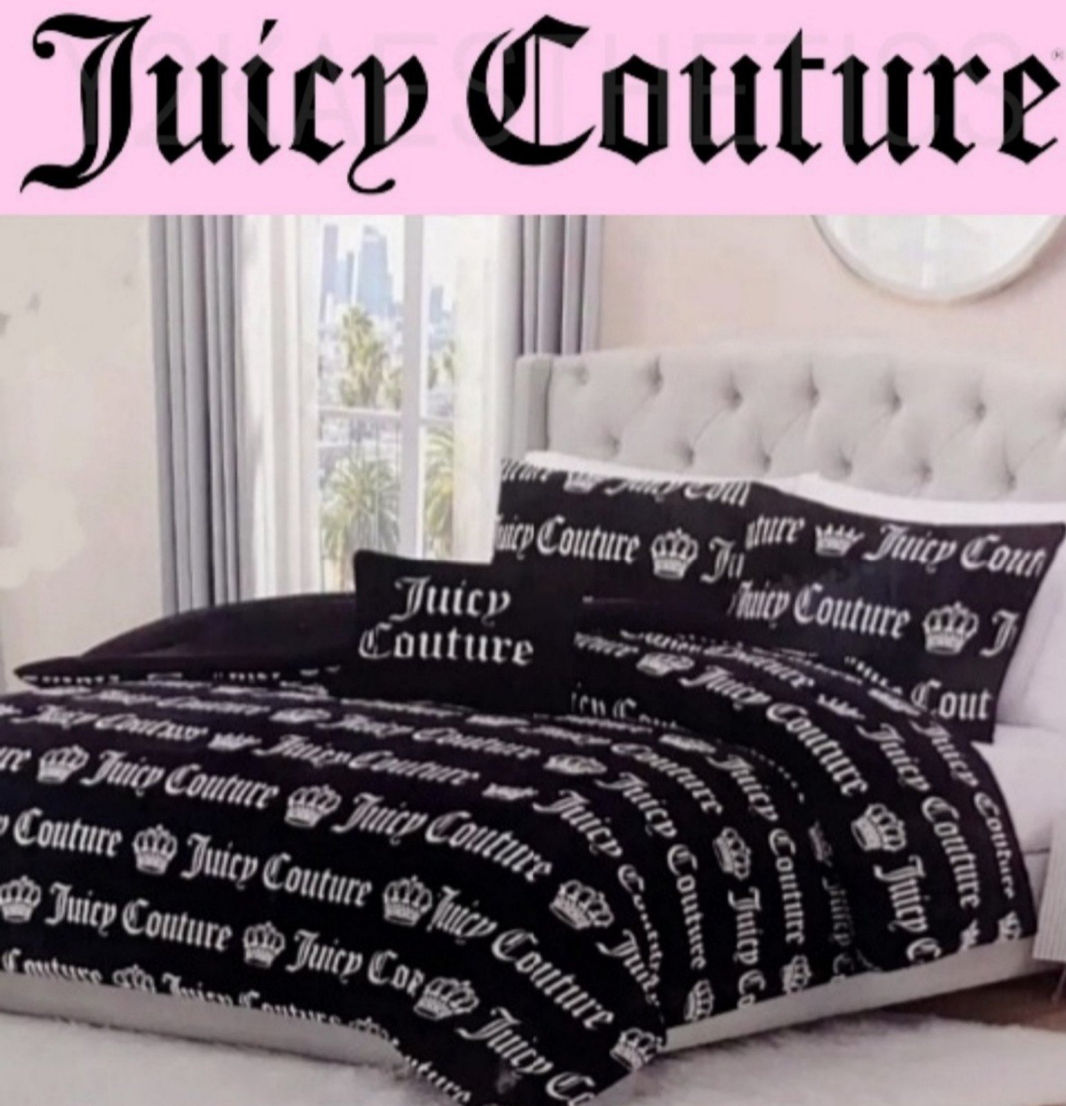 Juicy Couture Plush Soft & Cozy Y2K Bedding Set