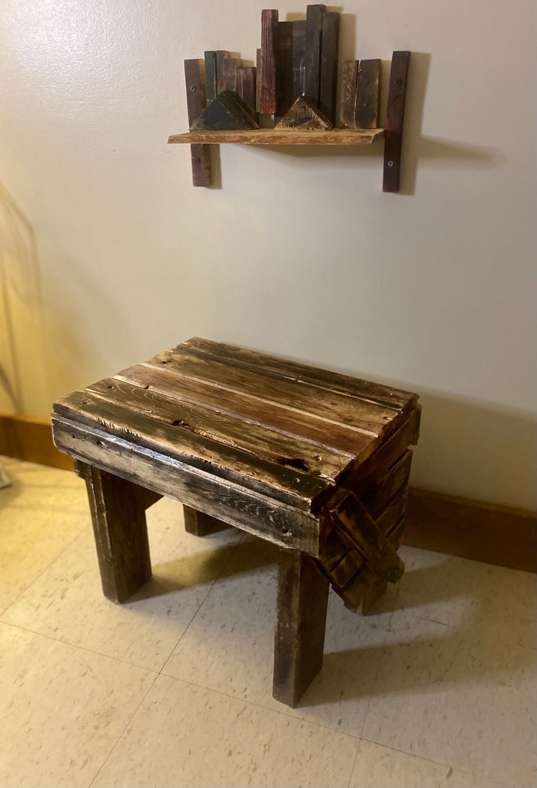 Cedar tongue & groove chair/end table