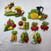 Syroco Vegetable Wall Hangings Farmhouse Fruit Bread Corn Vintage Set of 9