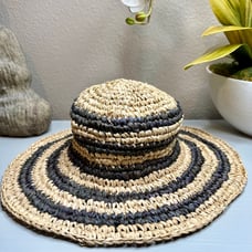Free People hat x En El Mar Bingin Bucket Hat straw handmade woven floppy