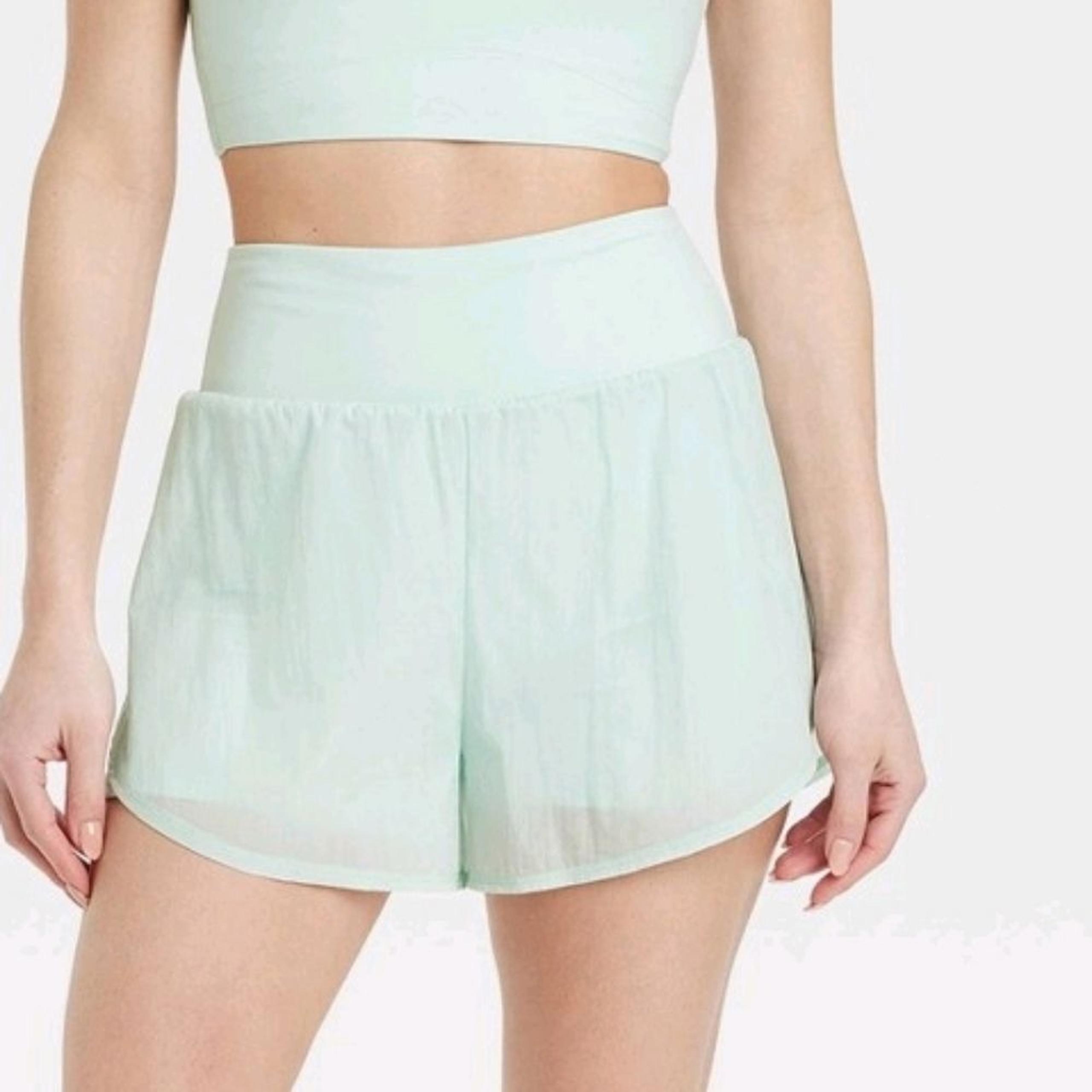 All in Motion 2 in 1 Run Short Mint Green Women Large NWT