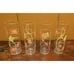Vintage Set 4 MCM Federal Glass Pink Elephant & Monkey Musical Notes Highball 7