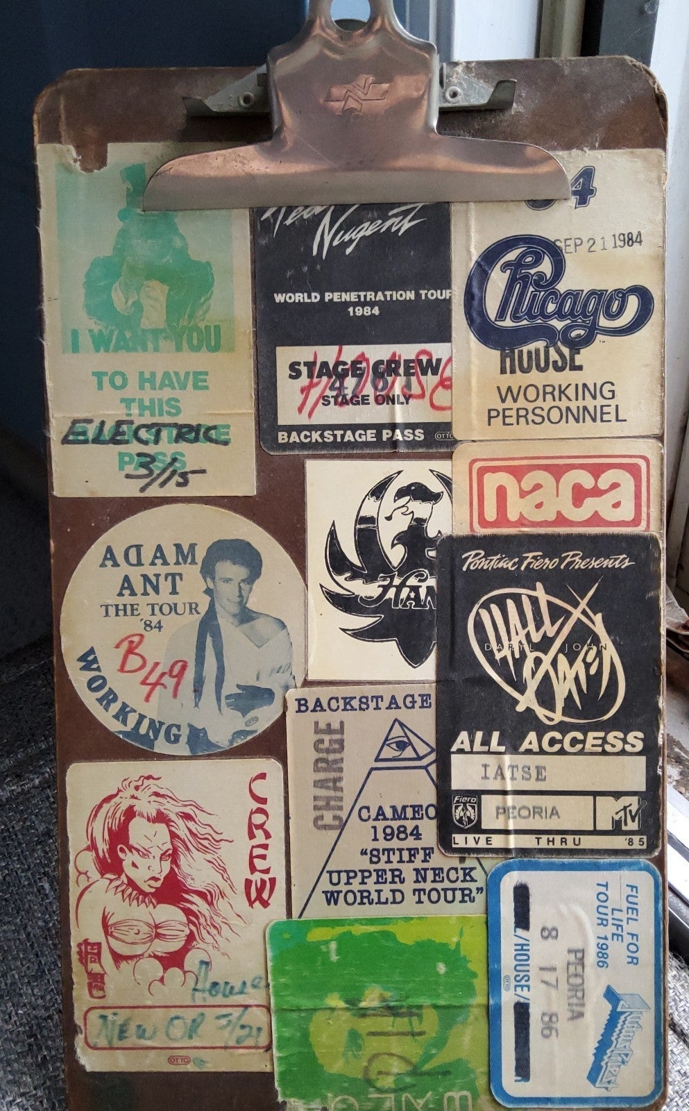 Authentic Vintage Backstage Passes 1984-1986