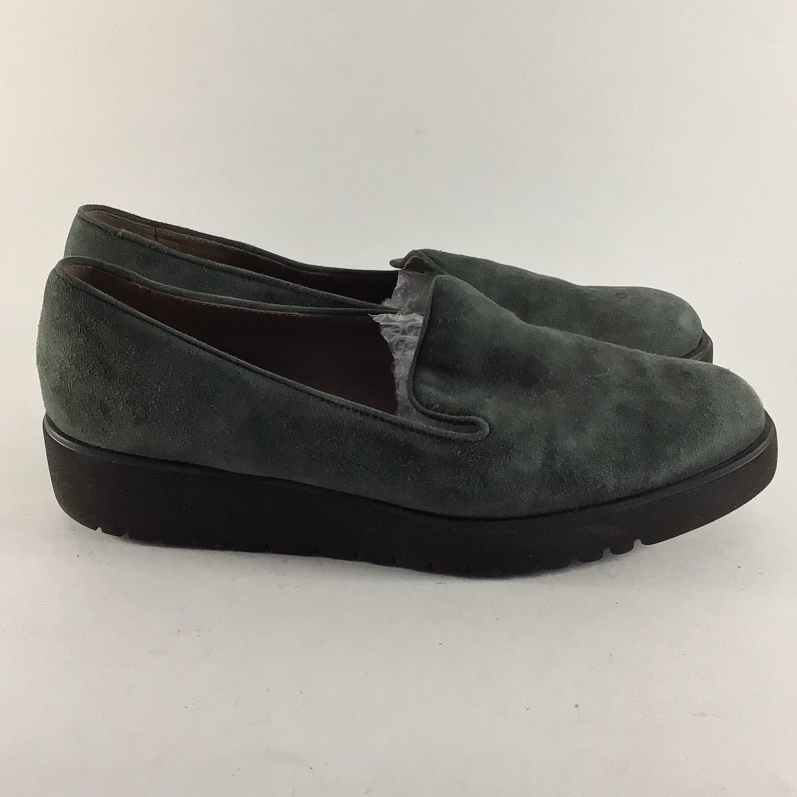 Robertson Madison handmade in Italy womens suede loafers green size EU 40 US 10