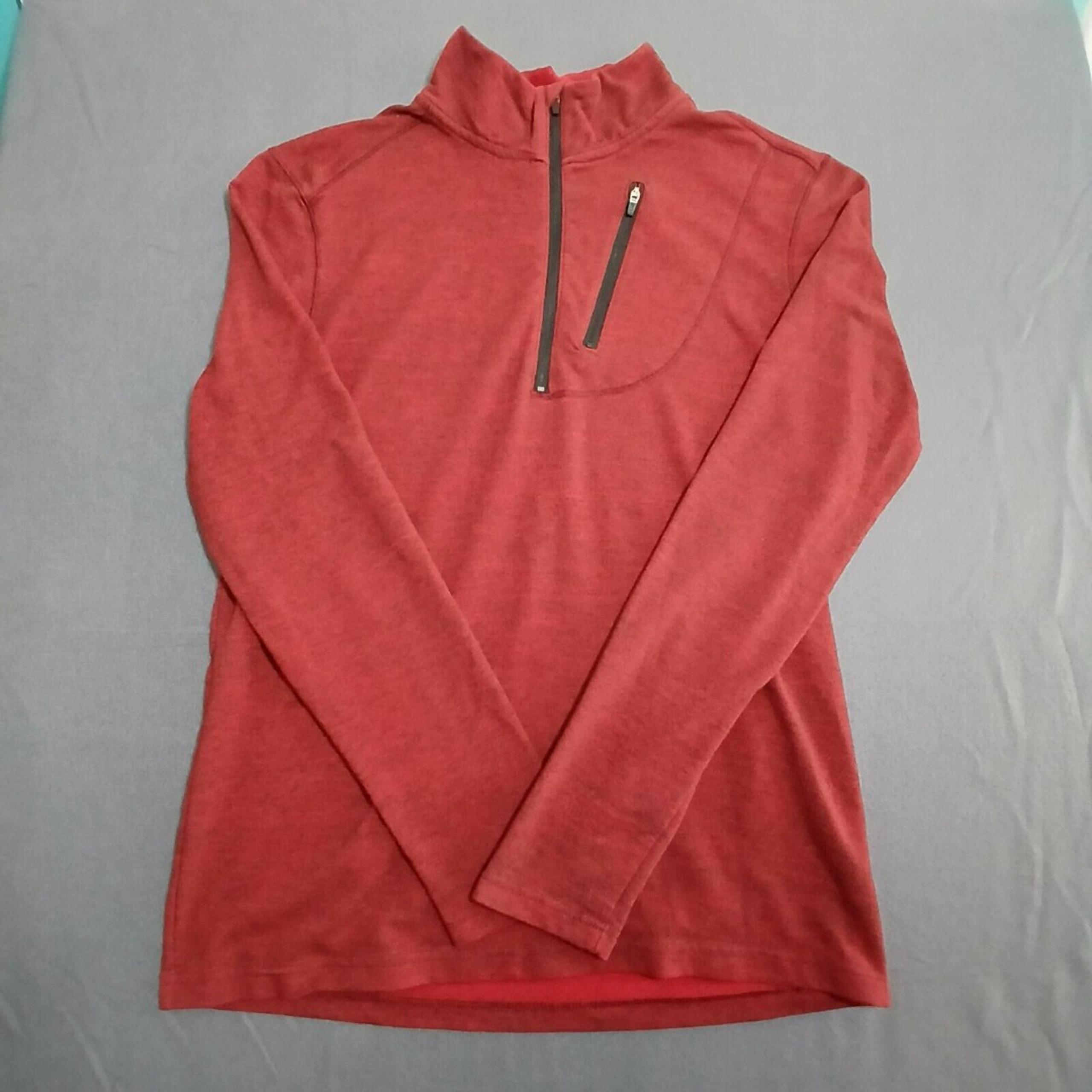 Swiss Tech Men M Pull Over 1/4 Zip Jacket Red Chest Pocket