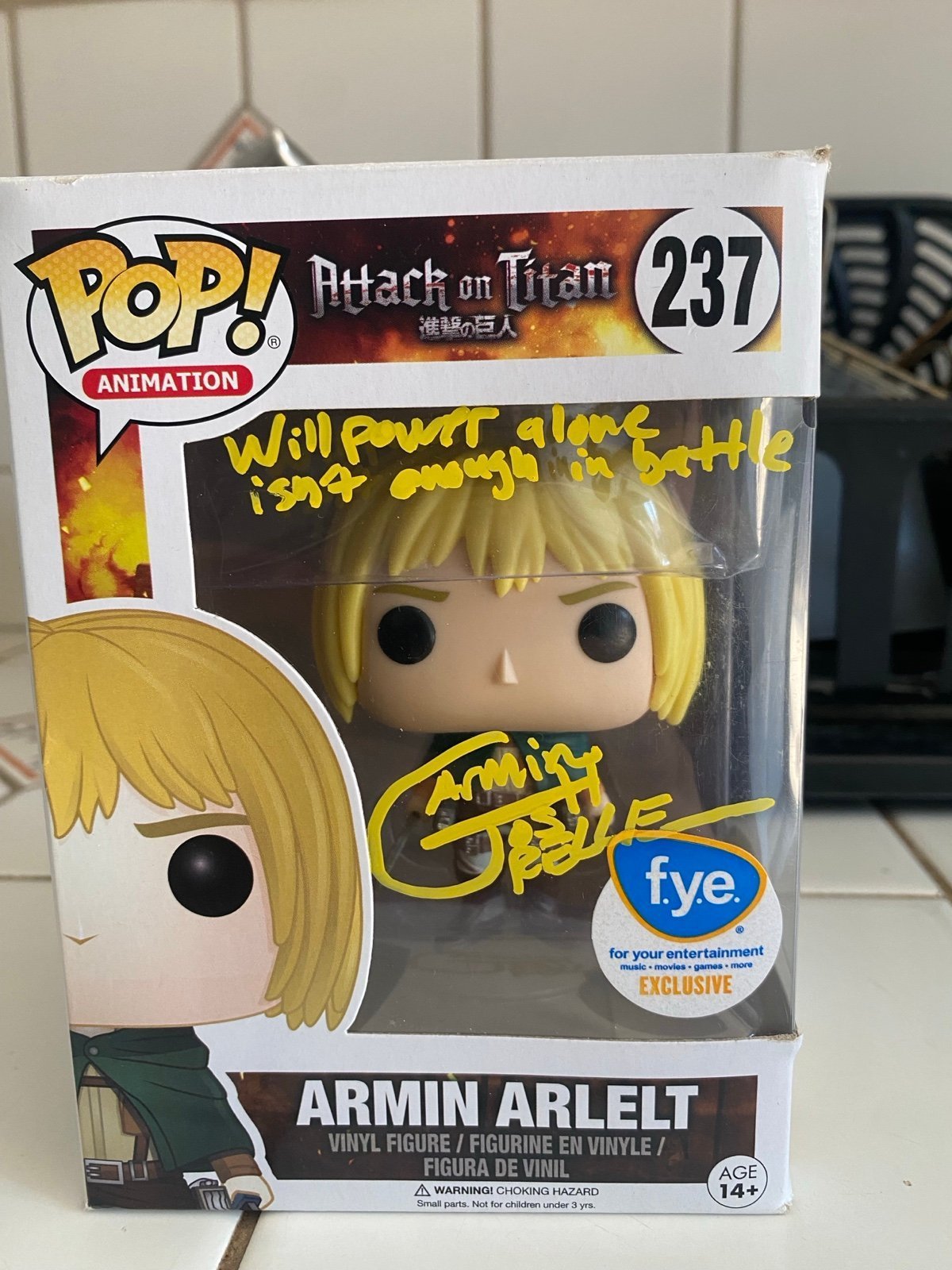 armin Funko pop signed