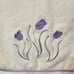 Vintage 2 Piece Towel Set Yellow with Embroidered Purple Tulips