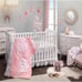 Lambs & Ivy Baby Girls Rule the World Pink Floral 5 Pc Nursery Crib Bedding Set