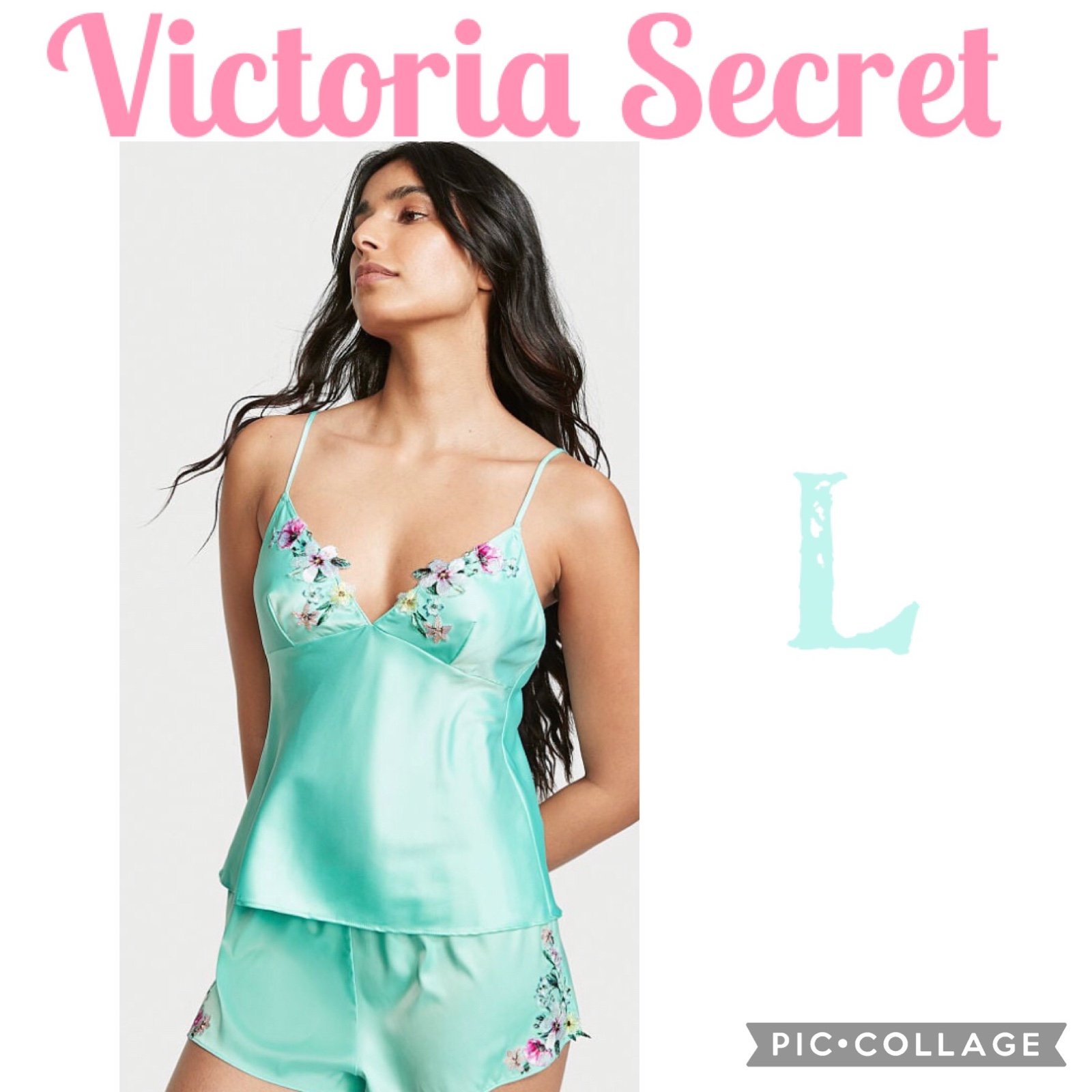 NWT Floral Embroidery Cami Set Sz L