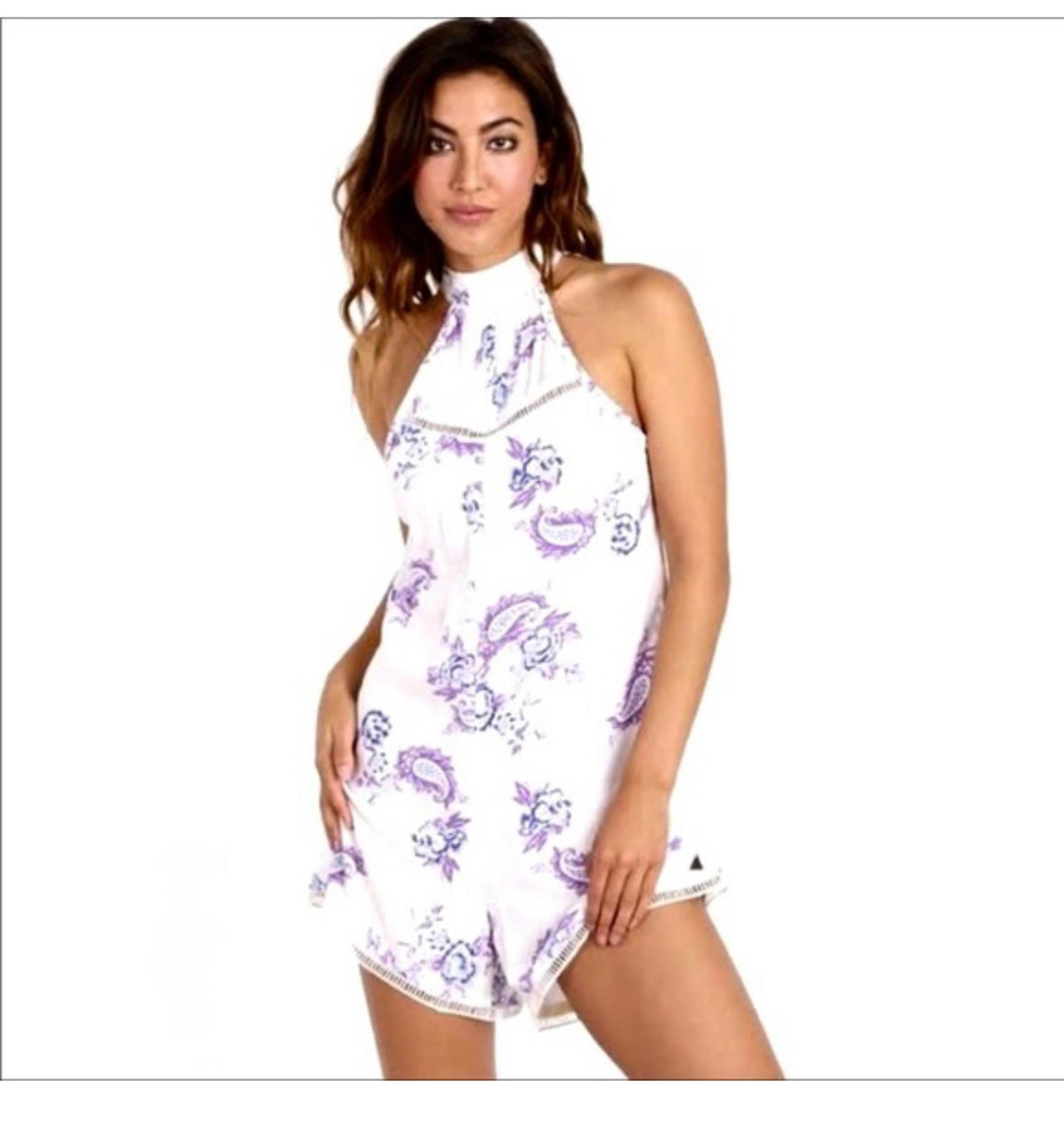 Free People Tallow Floral Halter Romper - Chic Summer Wear