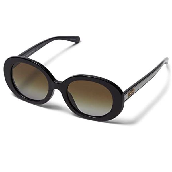 Coach oval Sunglasses Black Olive Gradient with case