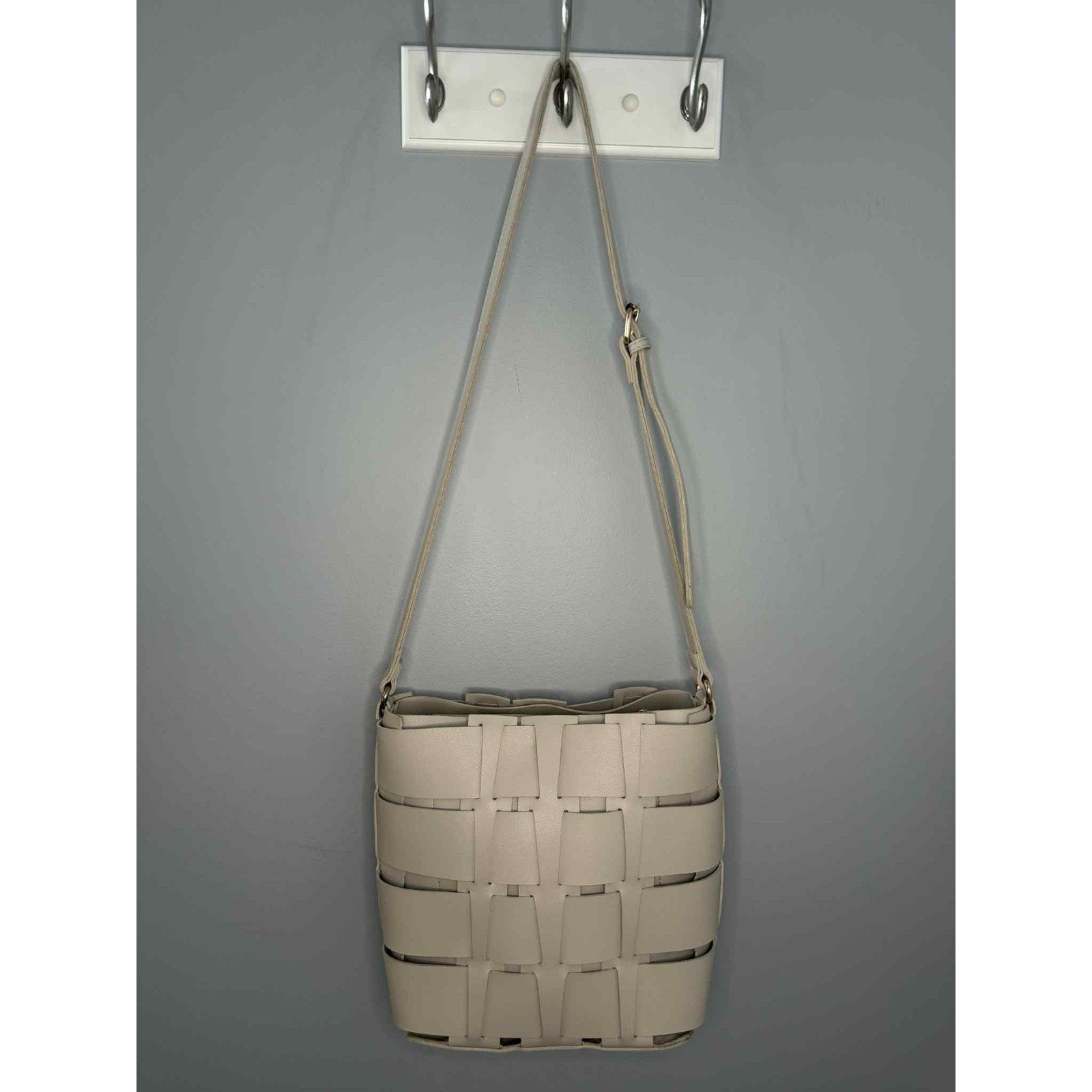 Melie Bianco Frances Vegan Leather Basket Bucket Crossbody Purse Anthropologie