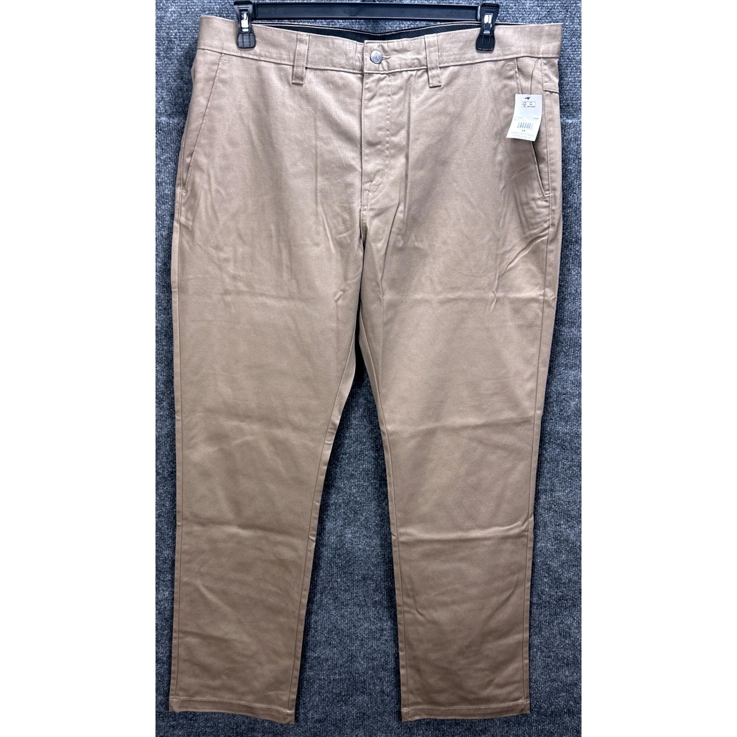 Volcom Monty Pant Khaki Straight Leg Chino Pants Casual Everyday Size 38x32