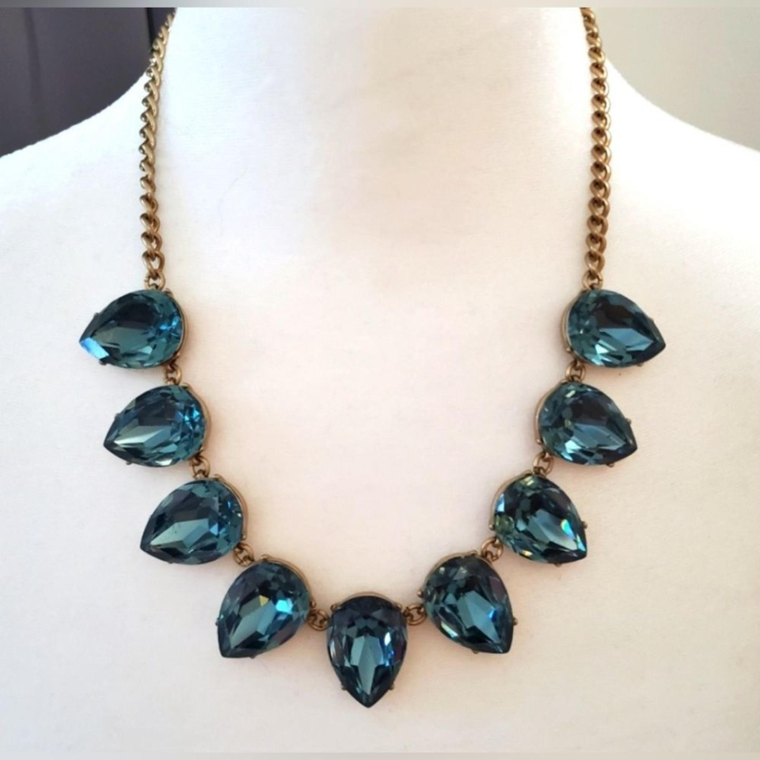 J Crew Women’s Aquamarine Teardrop Necklace