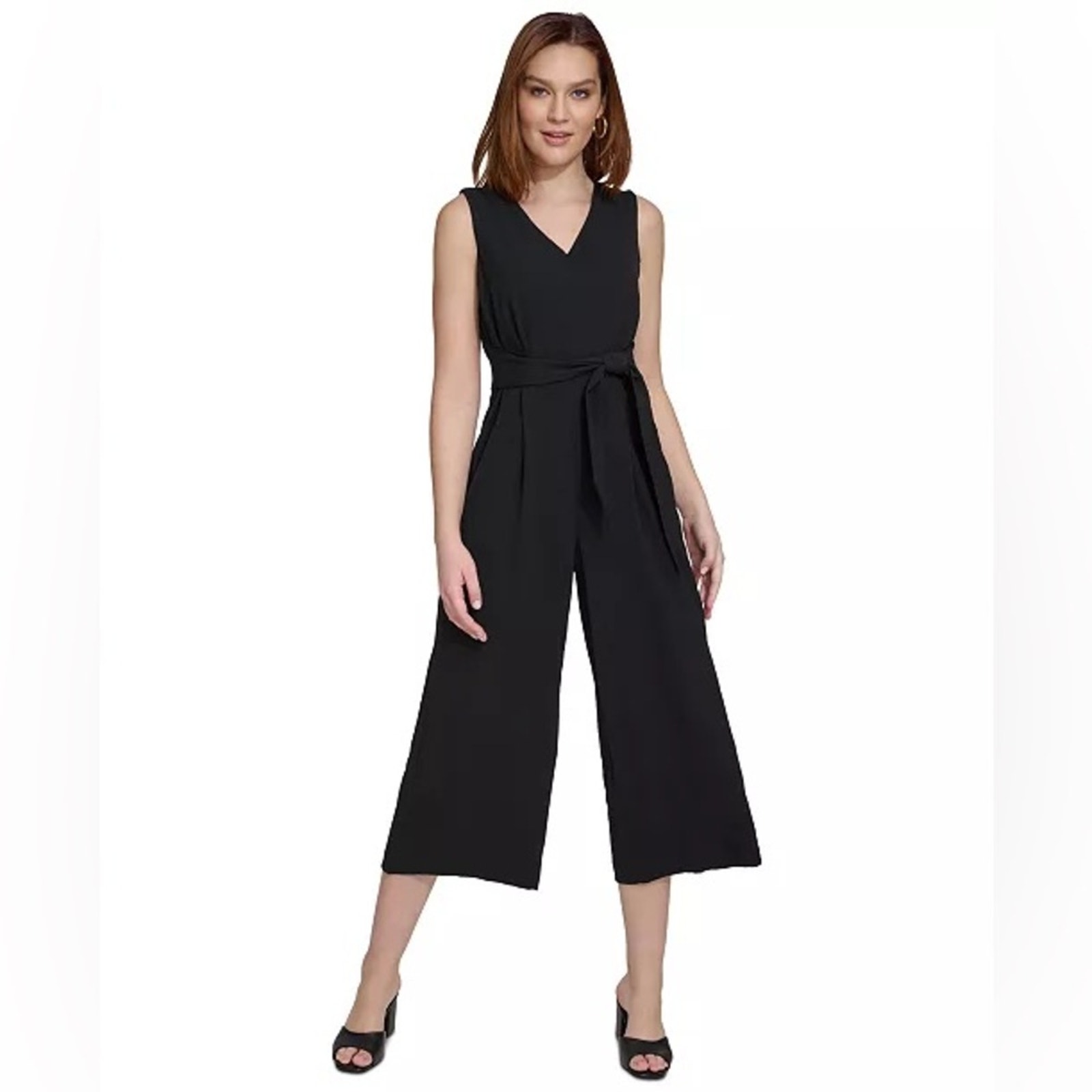 Calvin Klein V-neck Jumpsuit in Black 22W