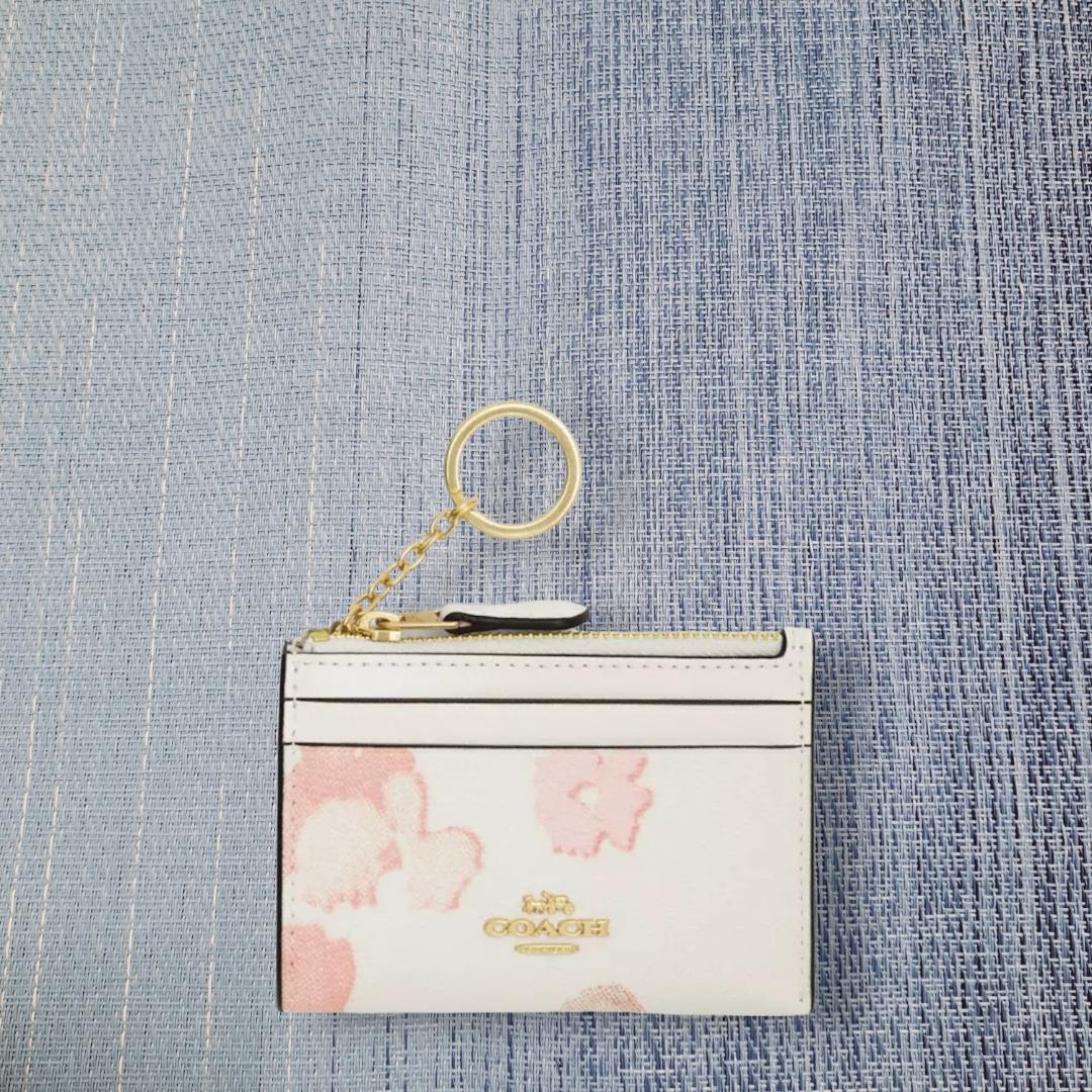 COACH Coach Mini Skinny ID Case Floral Print.