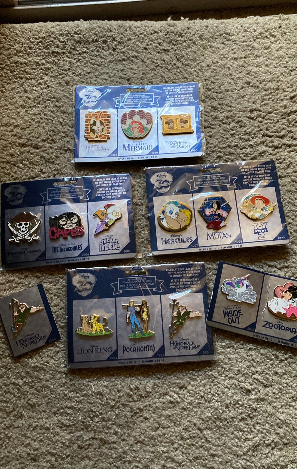 Disneyland Store pins 30th anniversary backpack Disney pin
