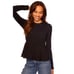 SUSANA MONACO Long Sleeve Peplum Top Black Crew Stretchy Crewneck Women's M