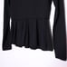 SUSANA MONACO Long Sleeve Peplum Top Black Crew Stretchy Crewneck Women's M