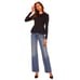SUSANA MONACO Long Sleeve Peplum Top Black Crew Stretchy Crewneck Women's M