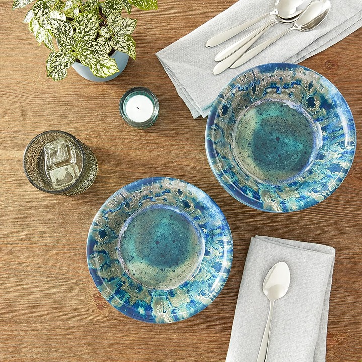 International Radiance Teal Melamine 7.5 All Purpose Bowl, Set of 6, BLUE