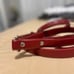 COACH rare DOG COLLAR & LEASH SET red leather studded medium - large