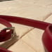 COACH rare DOG COLLAR & LEASH SET red leather studded medium - large