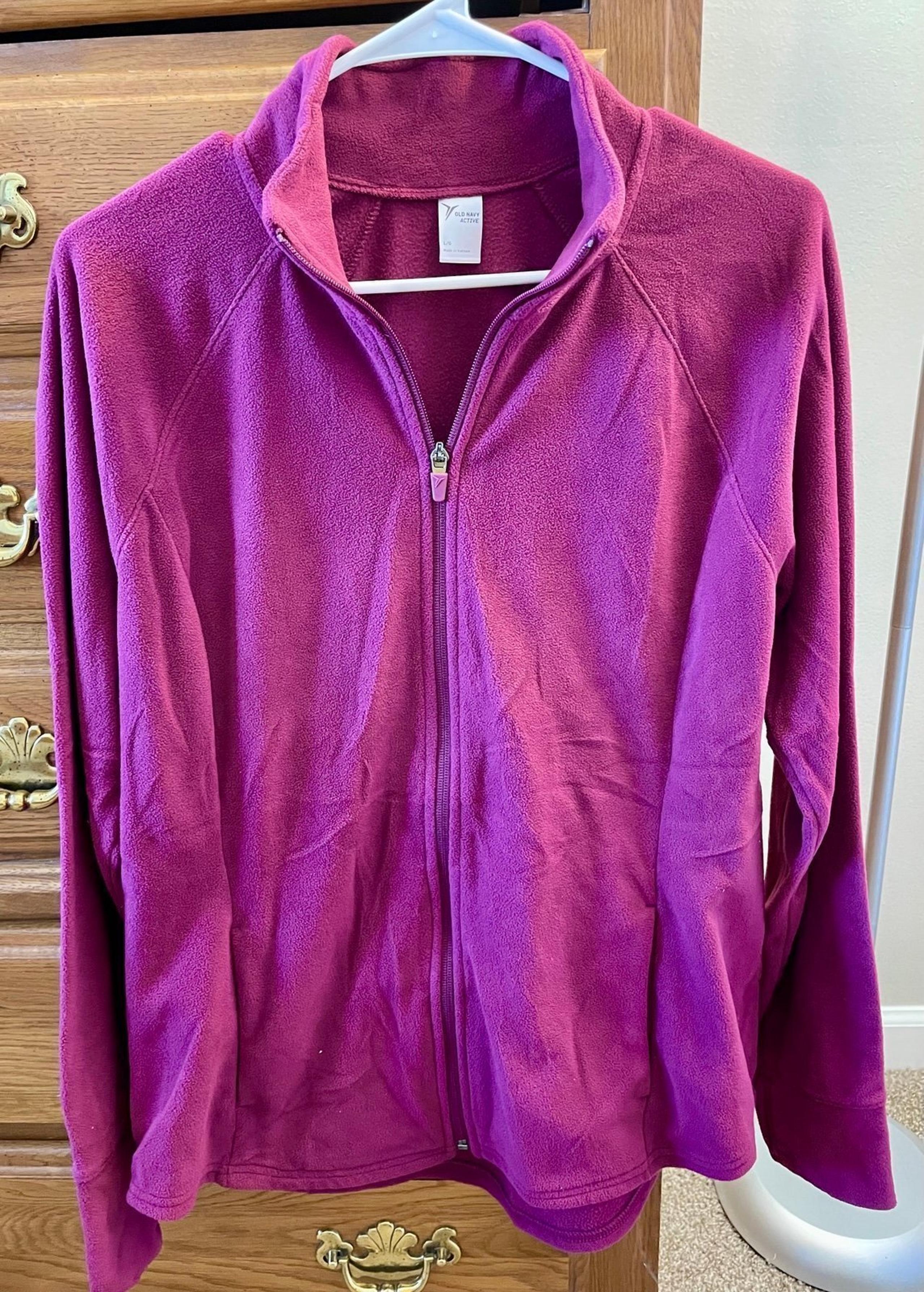 OLD NAVY Active Fleece Jacket for Women Size L Dark Purple (Raspberry) color