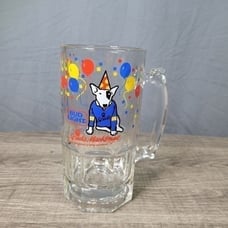Spuds MacKenzie Clear Glass Thumbprint 32 oz Party Animal Beer Stein