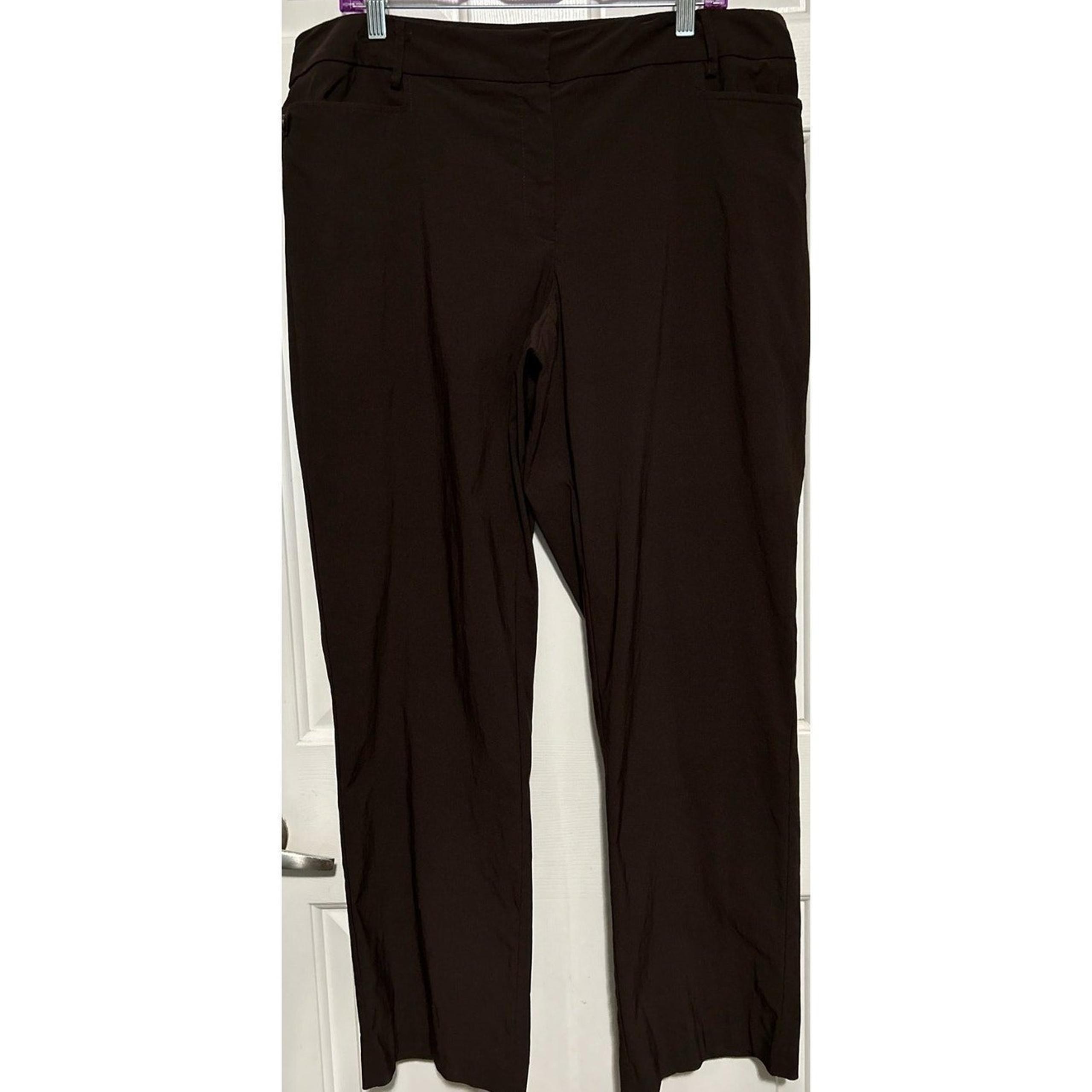 Lane Bryant Women's Brown Stretch Dress Pants Size 18 Average