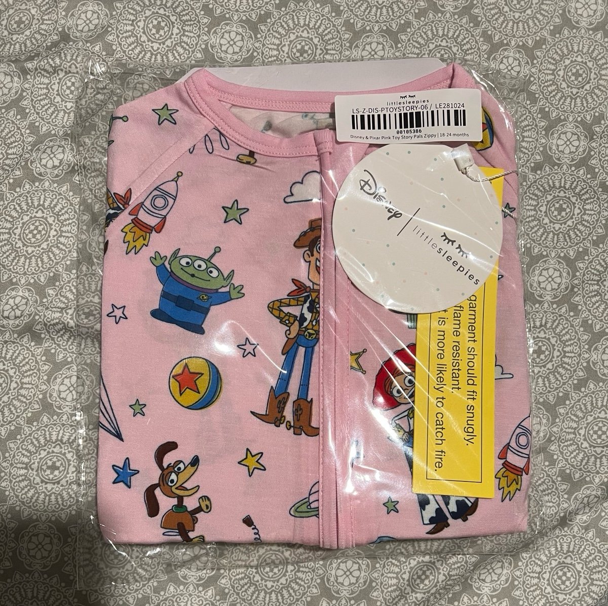 Little Sleepies pink Toy Story zippy 18-24m