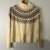 J. Crew Fair Isle Mockneck Pullover Sweater Neutral Cream Tan Wool Blend