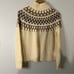 J. Crew Fair Isle Mockneck Pullover Sweater Neutral Cream Tan Wool Blend