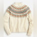 J. Crew Fair Isle Mockneck Pullover Sweater Neutral Cream Tan Wool Blend
