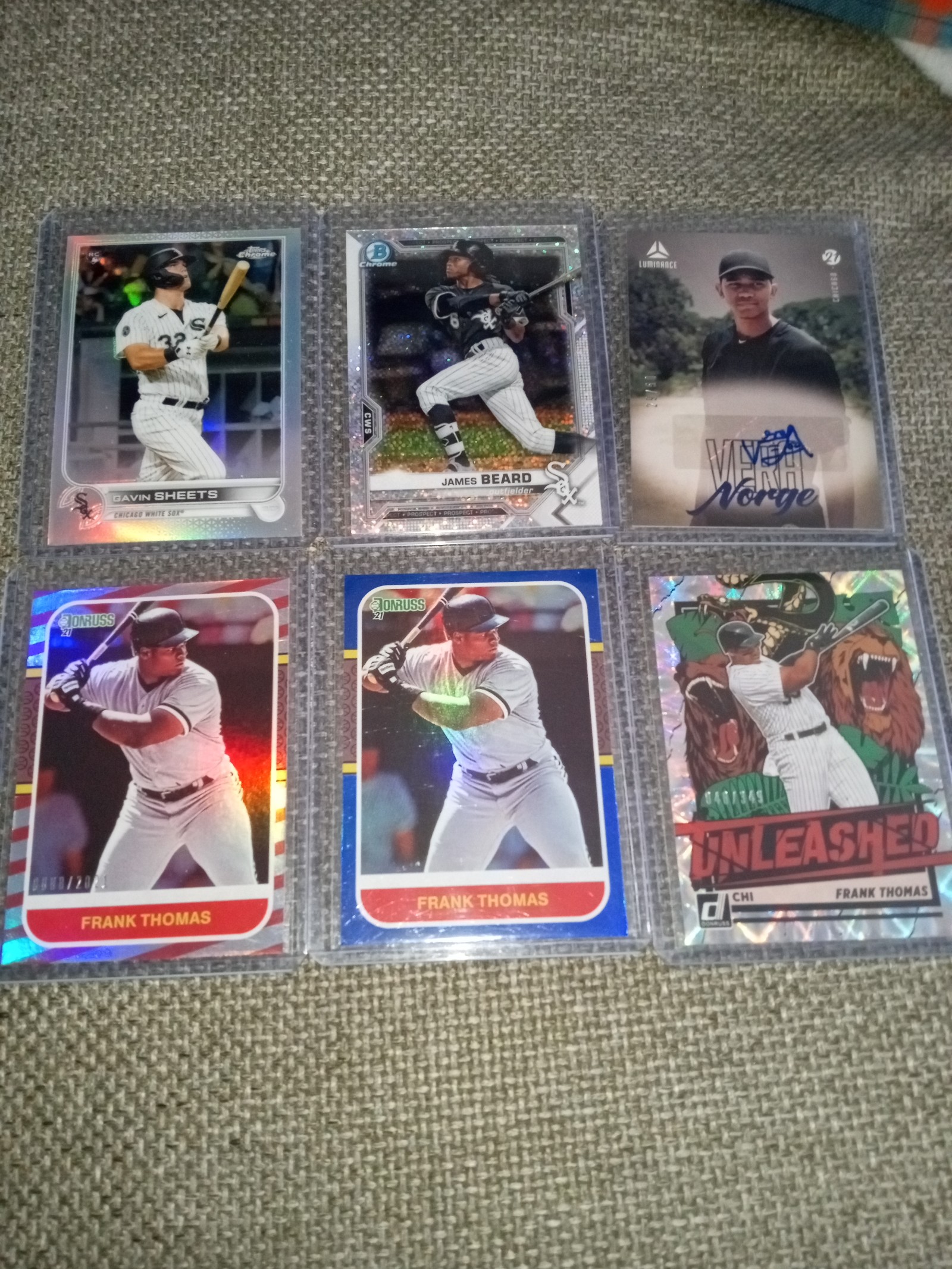 6 x Chicago White Sox Cards Rookie Numbered Auto Thomas Beard Sheets Vera CWS