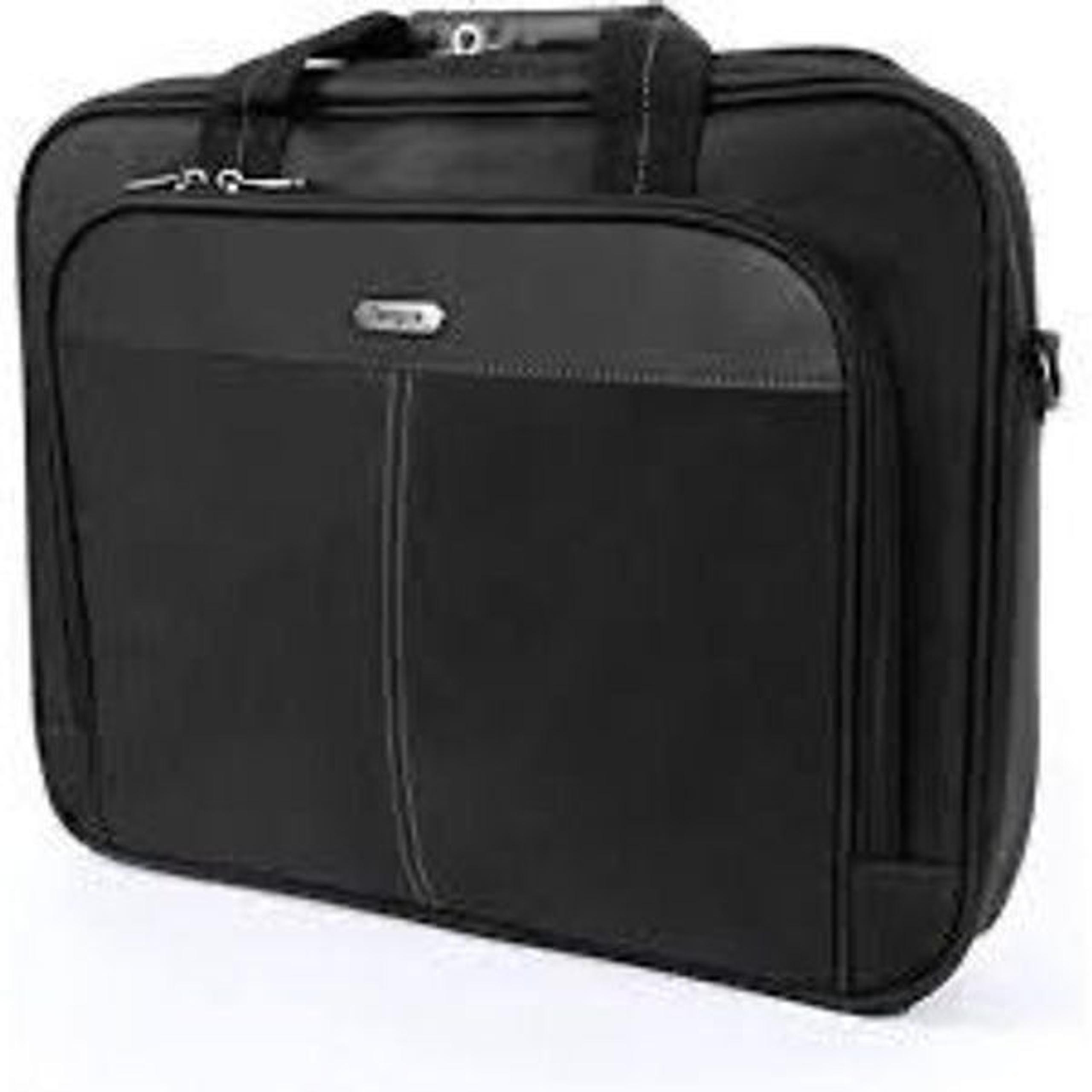 Targus Classic Slim Ergonomic Briefcase Laptop Black Messenger Bag 16 Adjustable