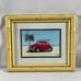 California Beach Volkswagen Beetle Watercolor Painting Signed Sharon Quick Frame