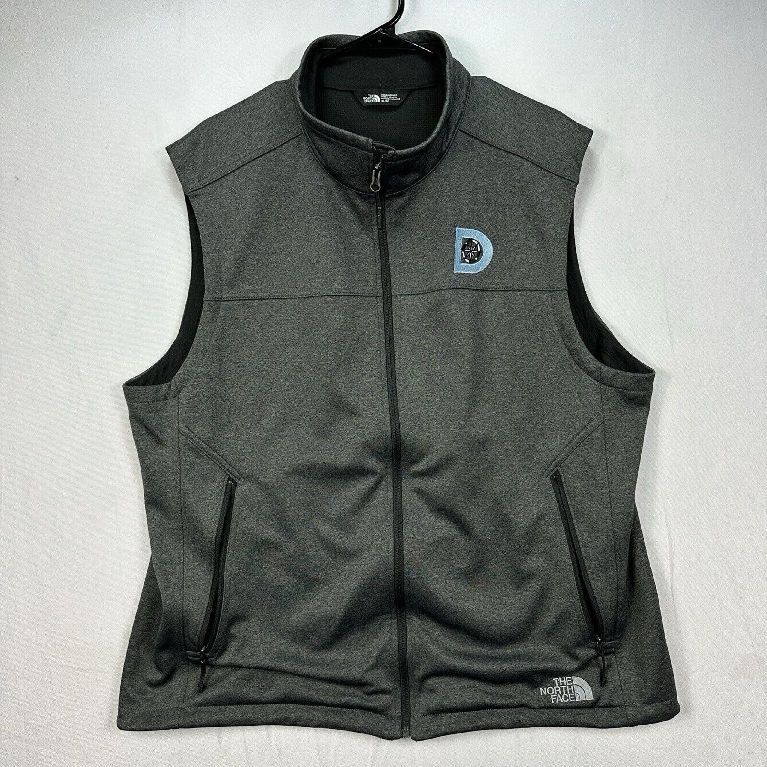 The North Face Ridgewall Softshell Vest Men's Size XL Gray Full Zip Logo EUC
