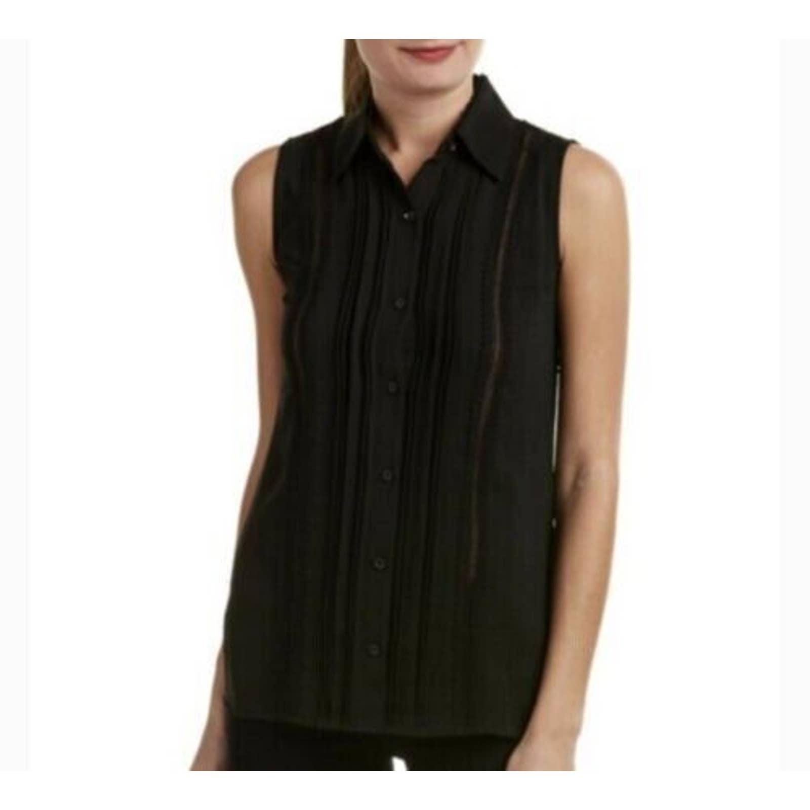 CAbi Jagger Lace Blouse Style #3266 Black Size Small