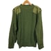 Vintage Army Knit Ribbed Mock Neck Pinned Long Sleeve Army Green - 44