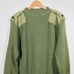 Vintage Army Knit Ribbed Mock Neck Pinned Long Sleeve Army Green - 44