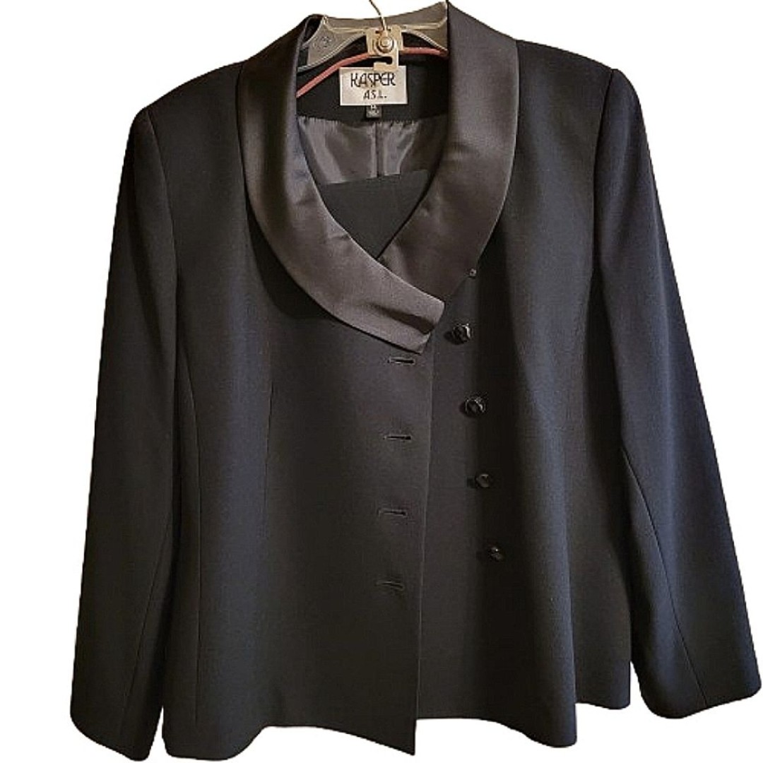 Kasper women's black skirt suit set size 14