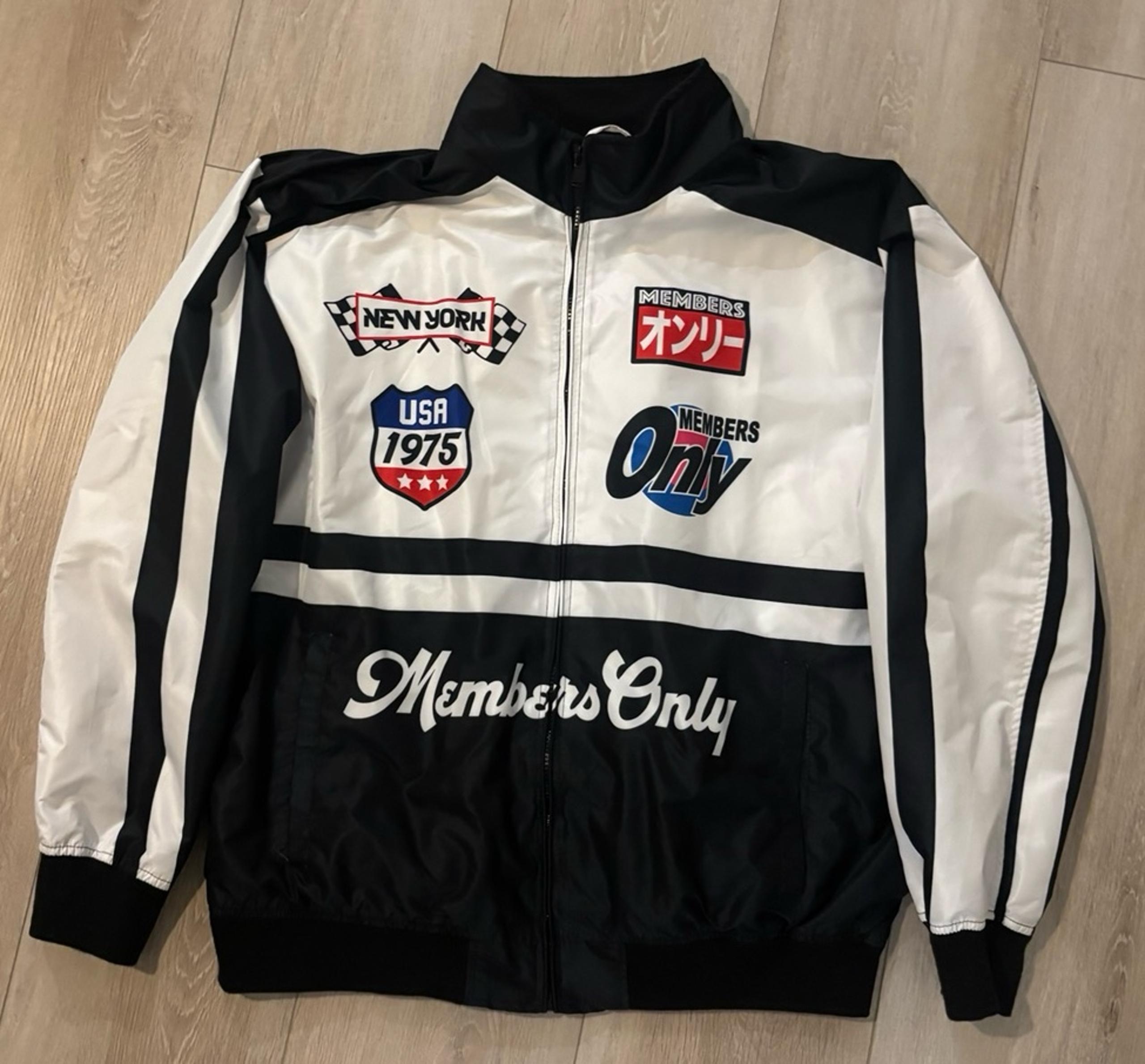 Members Only Mens Sport Racing Windbreaker Jacket Multicolor Size XL