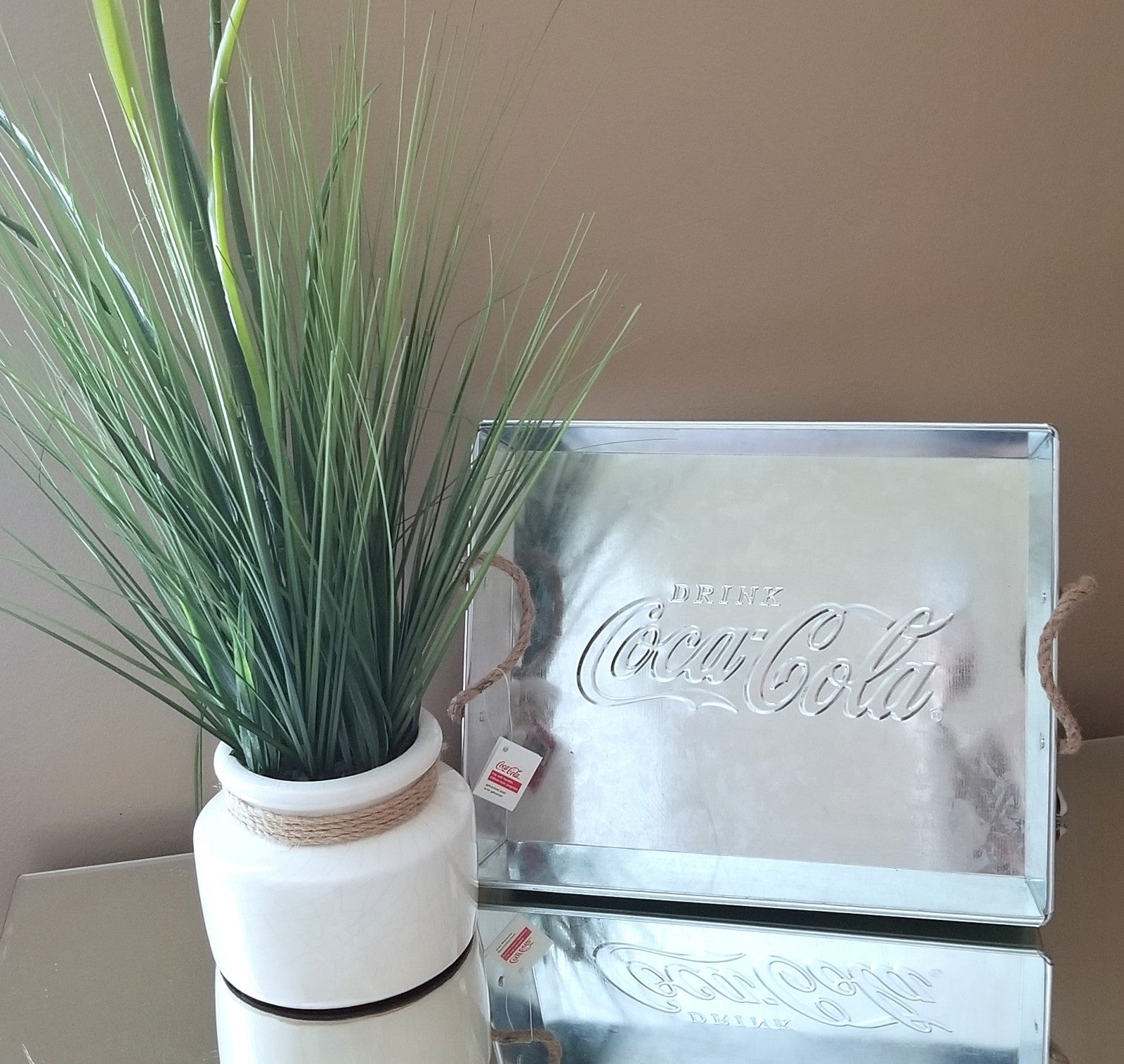 Coca-Cola Steel Logo Tray with Handles