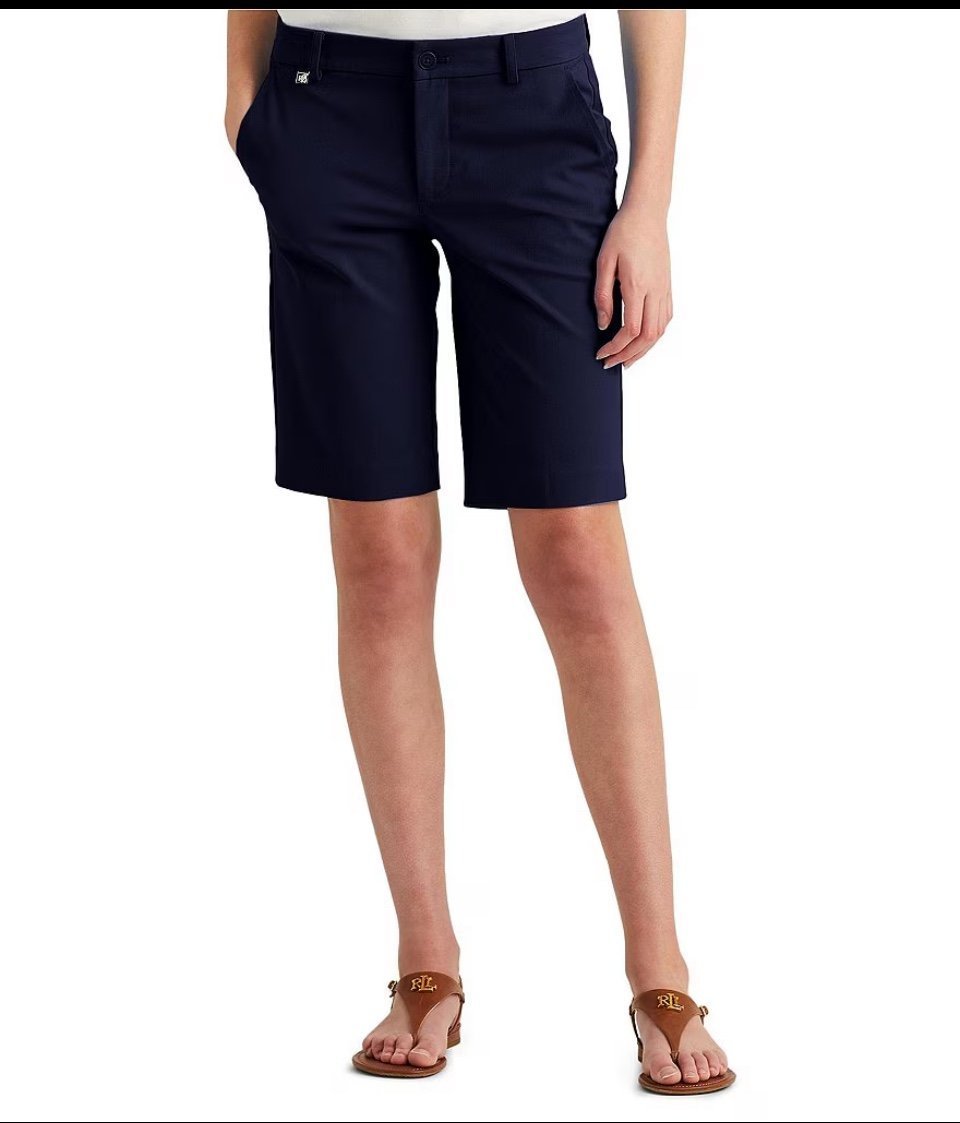 Lauren Ralph Lauren Women’s Stretched Cotton Shorts. Navy Blue. Size 8P NEW