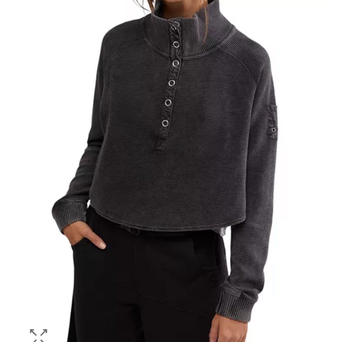 Free People FP Movement So Fly Henley Layer Top Gray Small