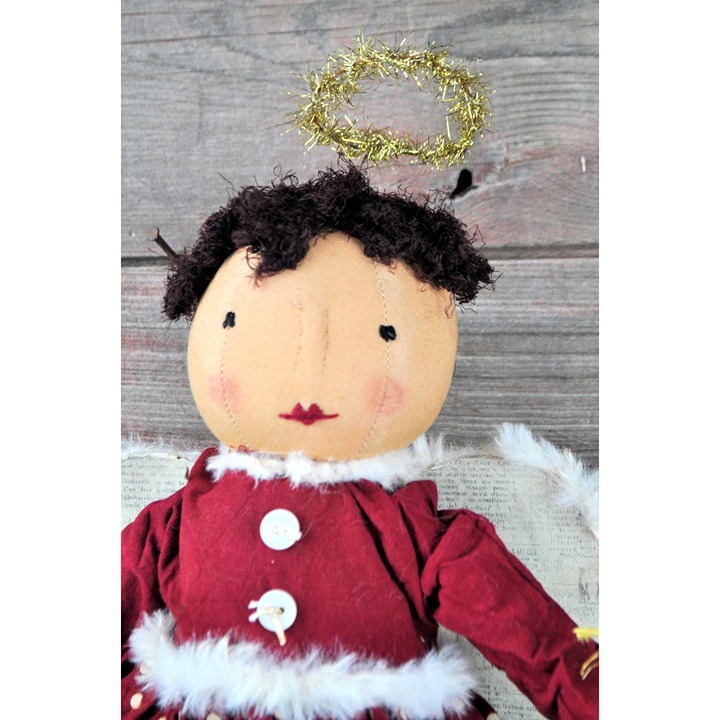 NEW! Primitive Christmas Angel Joy with Banner
