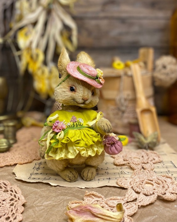 Hare Plush Handmade Indoor Toys Collectibles Rabbit Artist Teddy Rabbit Toys