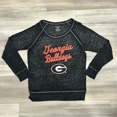 Georgia Bulldogs Blue 84 Women's black Pullover shirt Size L Casual